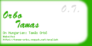orbo tamas business card
